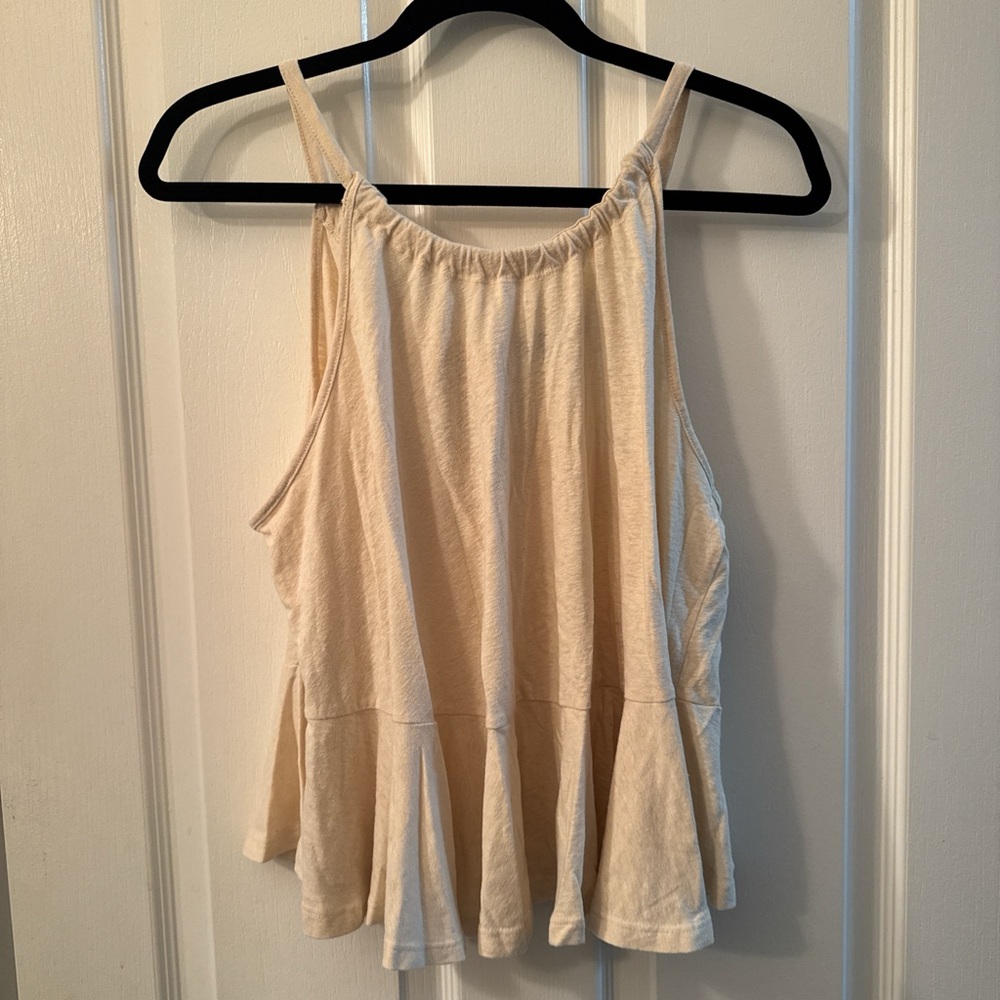 Women's Cream Sleeveless Top